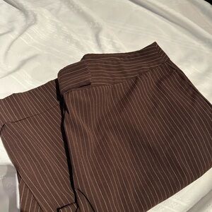 Venezia Jeans Brown Pinstripe Wide Leg Trousers